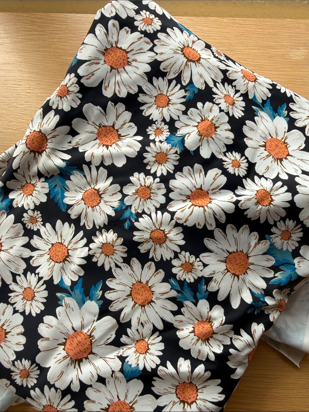 Daisy fabric, matte nylon swim fabric by the yard